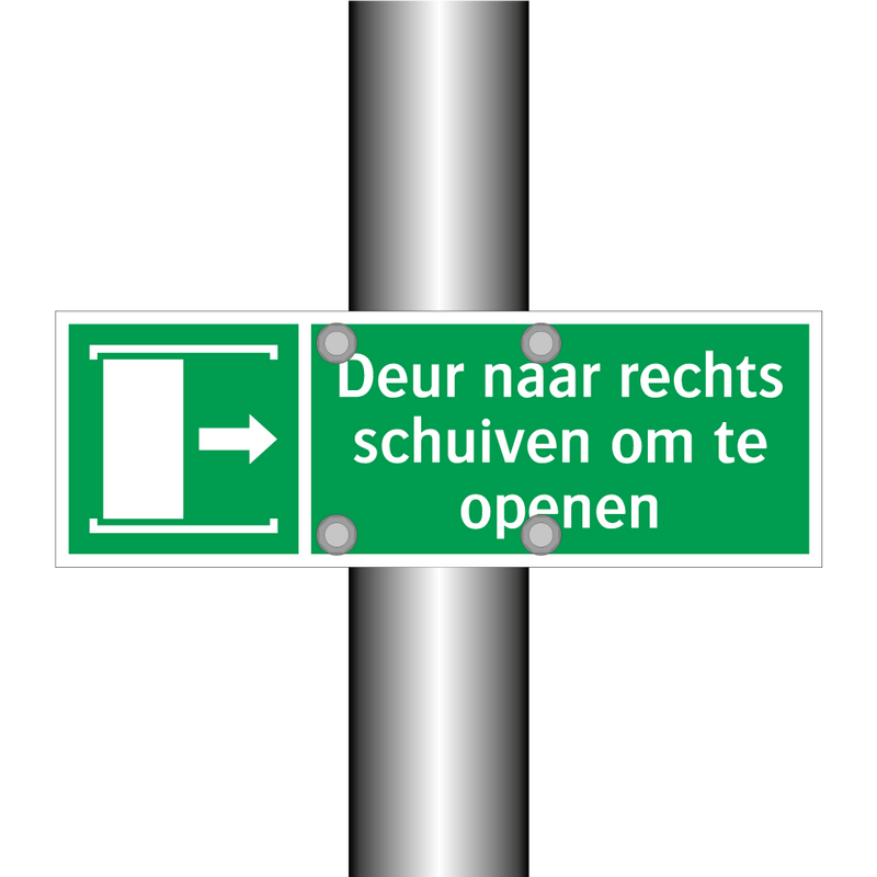 Deur naar rechts schuiven om te openen