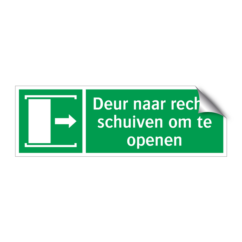 Deur naar rechts schuiven om te openen