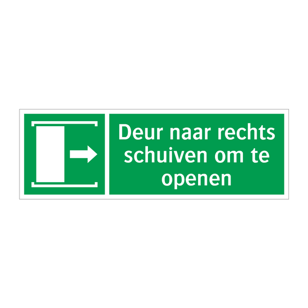 Deur naar rechts schuiven om te openen