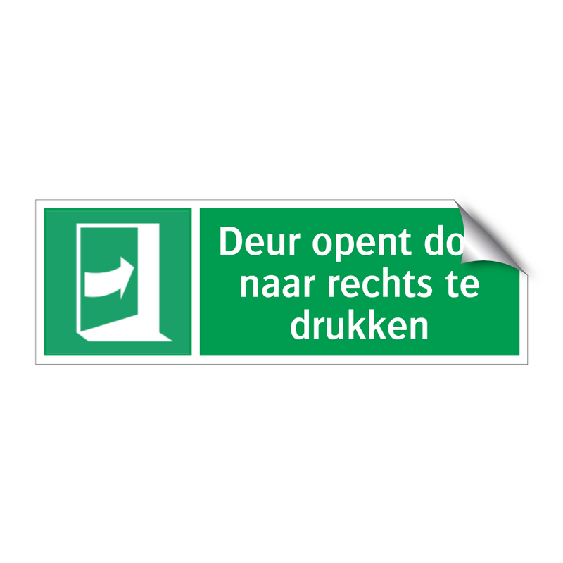 Deur opent door naar rechts te drukken