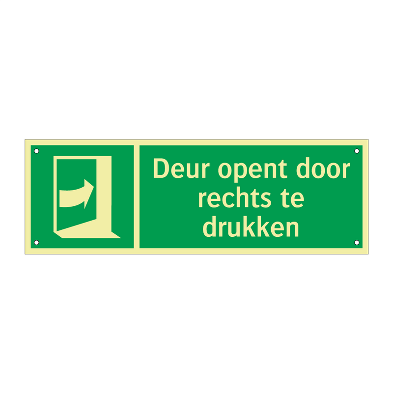 Deur opent door rechts te drukken