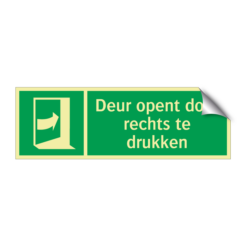 Deur opent door rechts te drukken