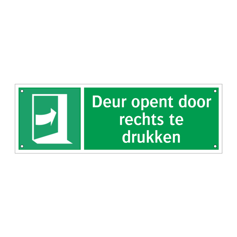 Deur opent door rechts te drukken