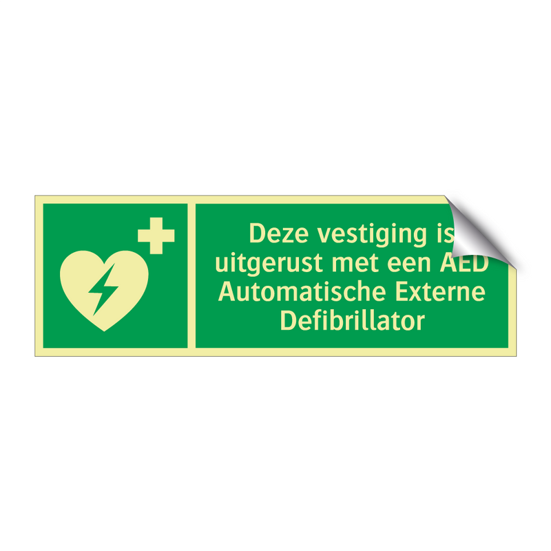 Deze vestiging is uitgerust met een AED Automatische Externe Defibrillator