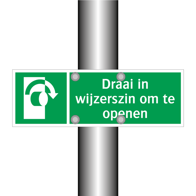 Draai in wijzerszin om te openen