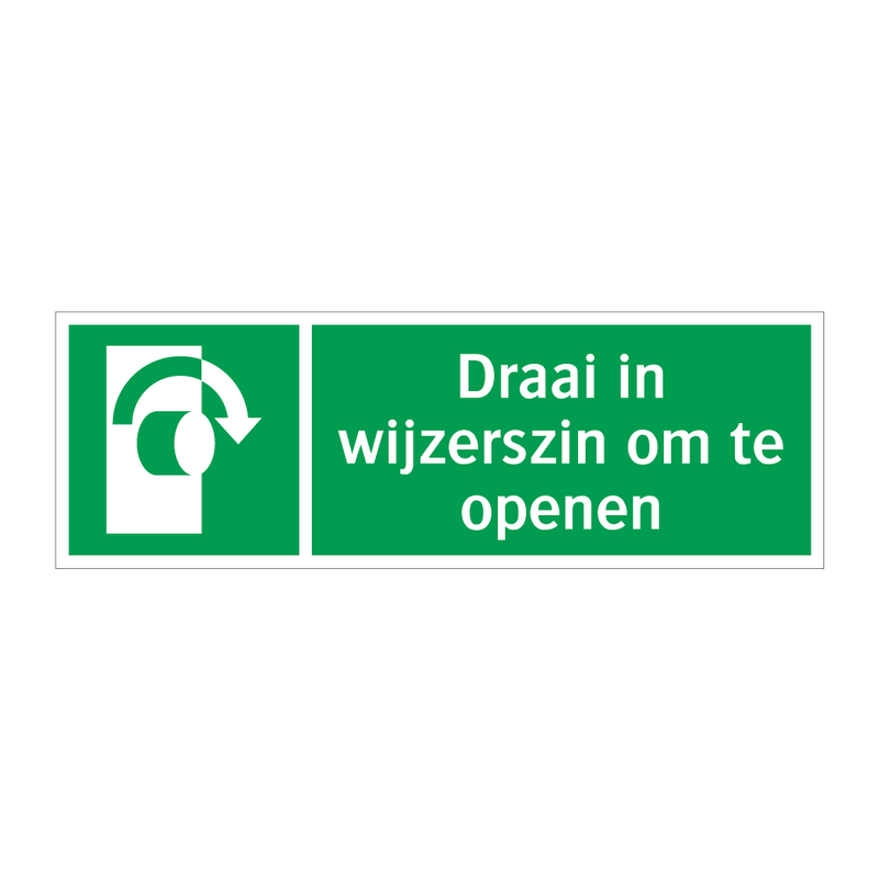 Draai in wijzerszin om te openen