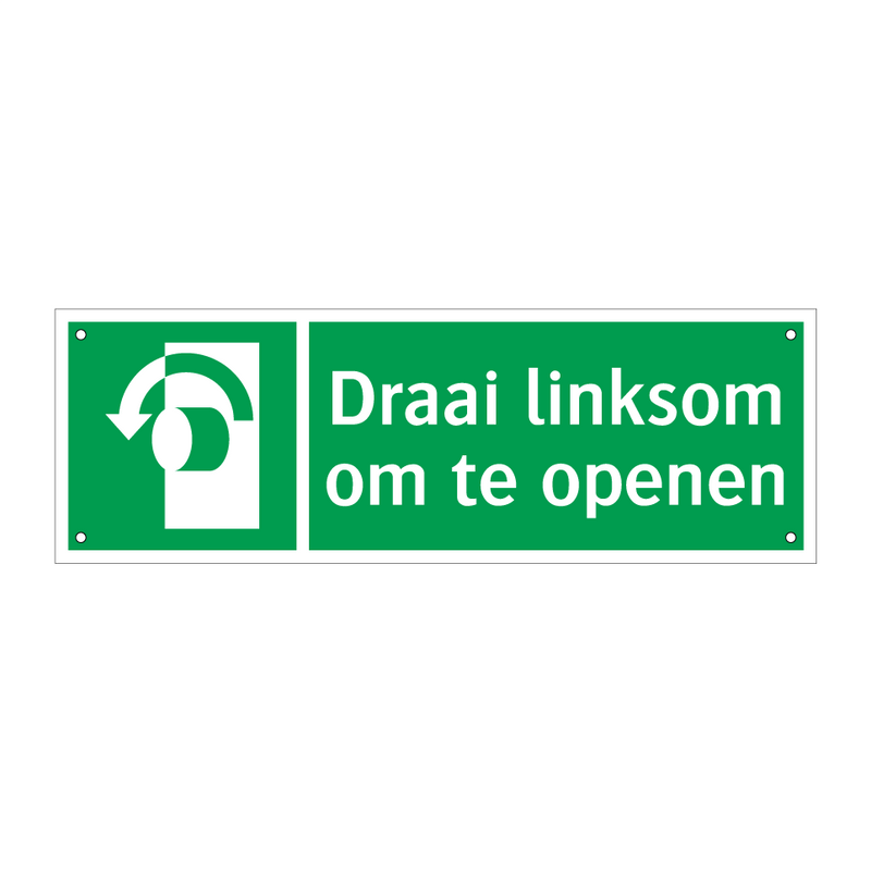 Draai linksom om te openen