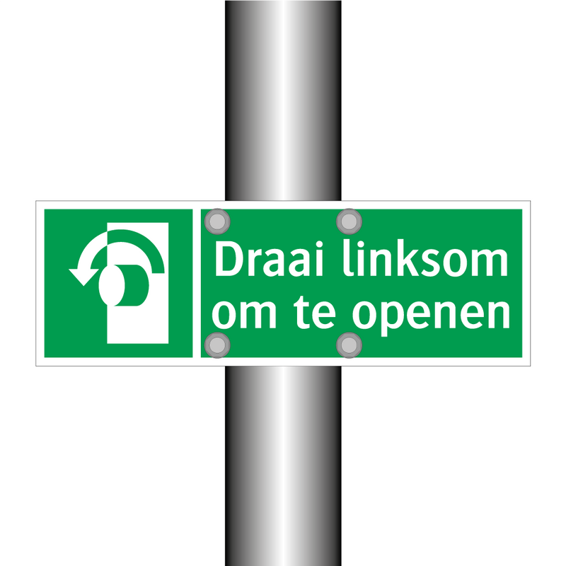 Draai linksom om te openen