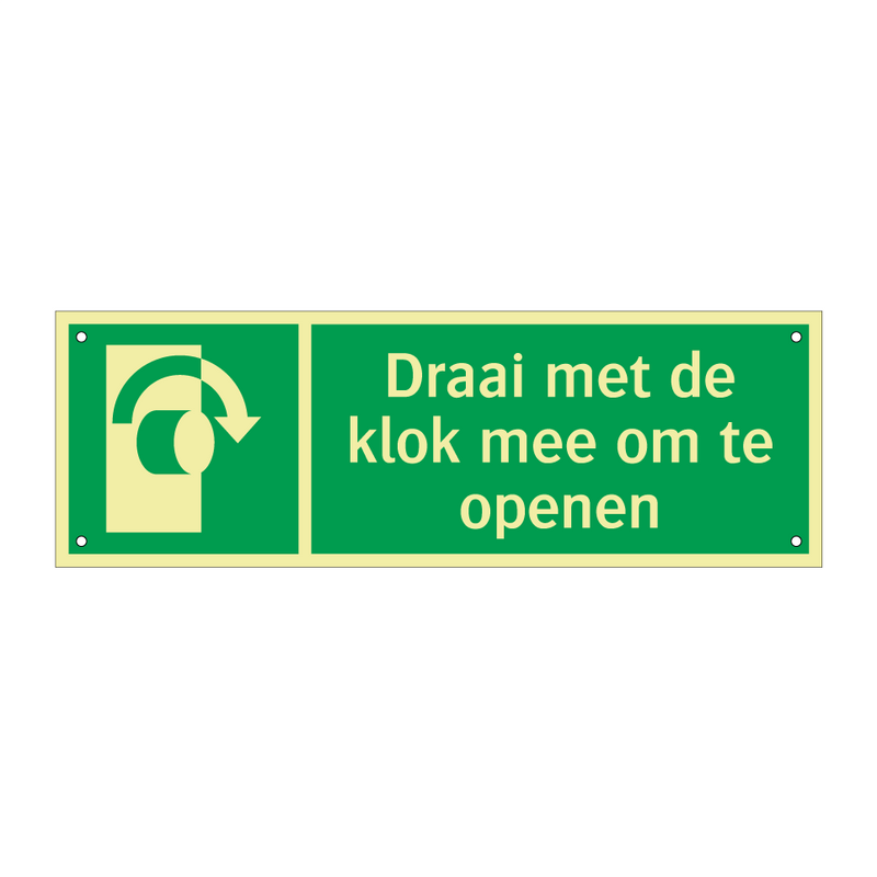 Draai met de klok mee om te openen