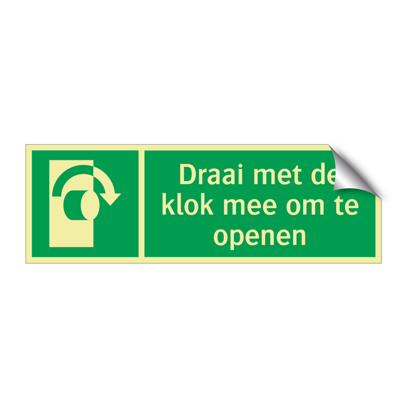 Draai met de klok mee om te openen