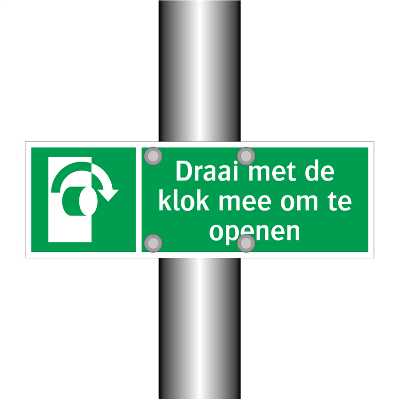 Draai met de klok mee om te openen