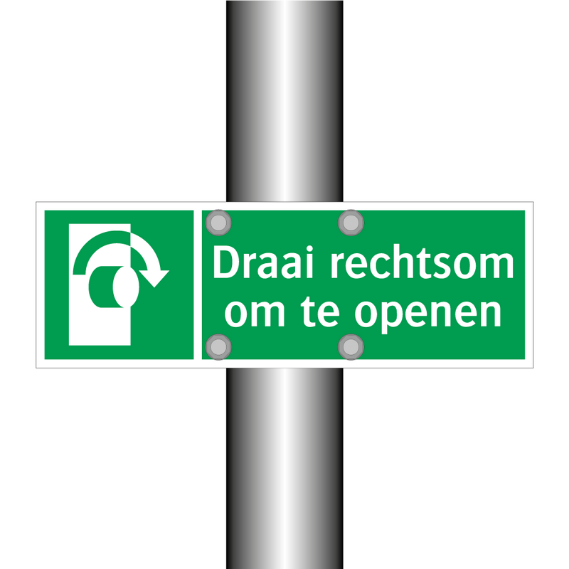 Draai rechtsom om te openen