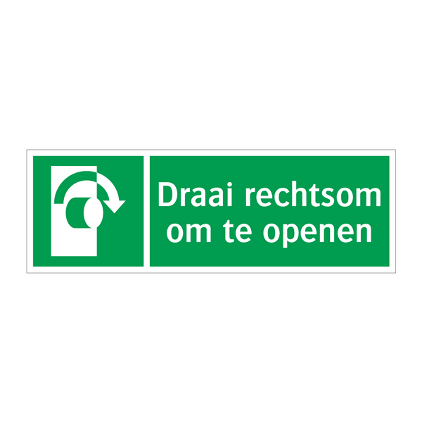 Draai rechtsom om te openen