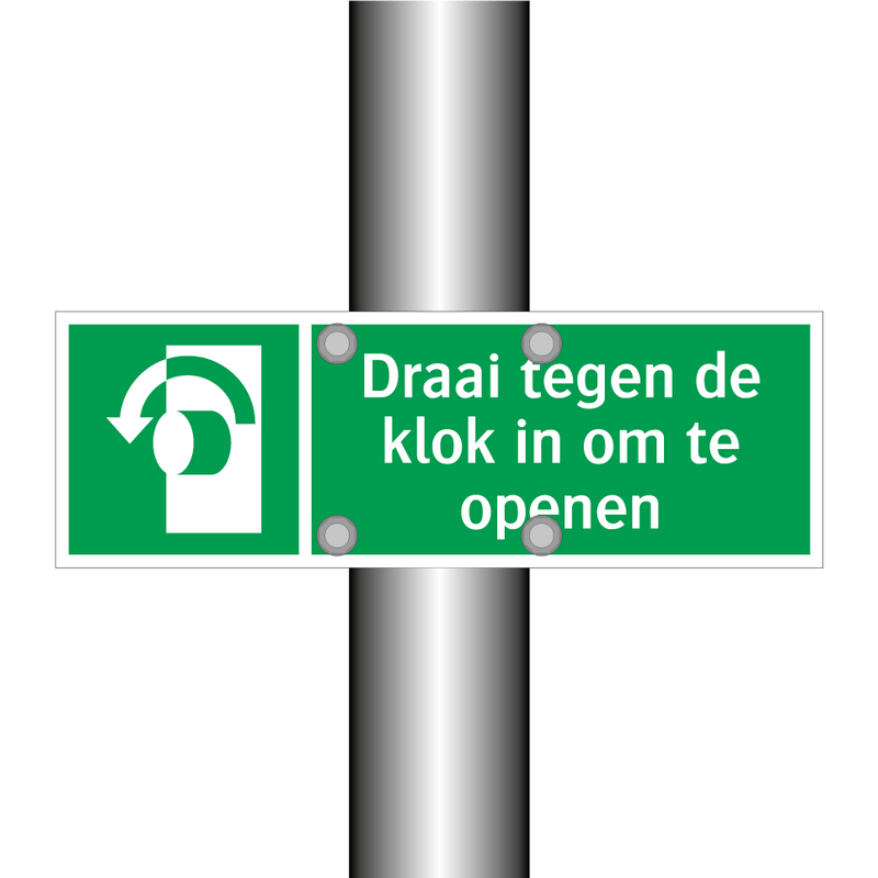 Draai tegen de klok in om te openen