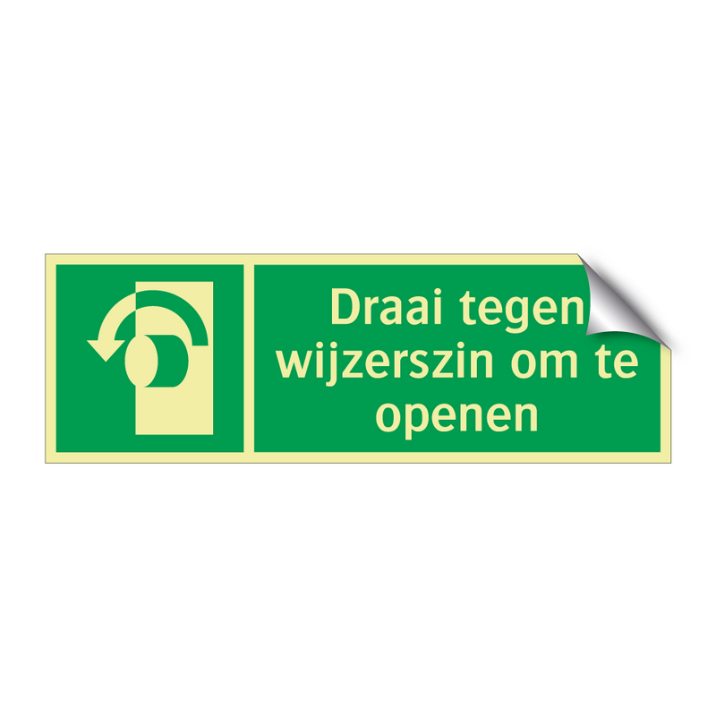 Draai tegen wijzerszin om te openen