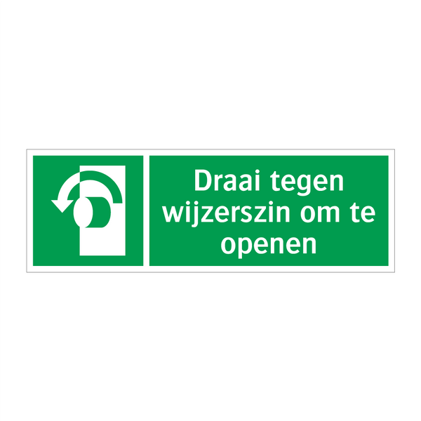 Draai tegen wijzerszin om te openen