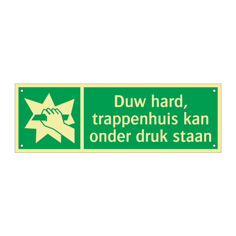 Duw hard, trappenhuis kan onder druk staan