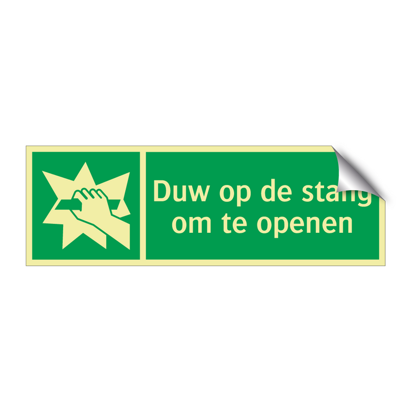 Duw op de stang om te openen