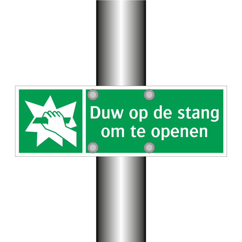 Duw op de stang om te openen