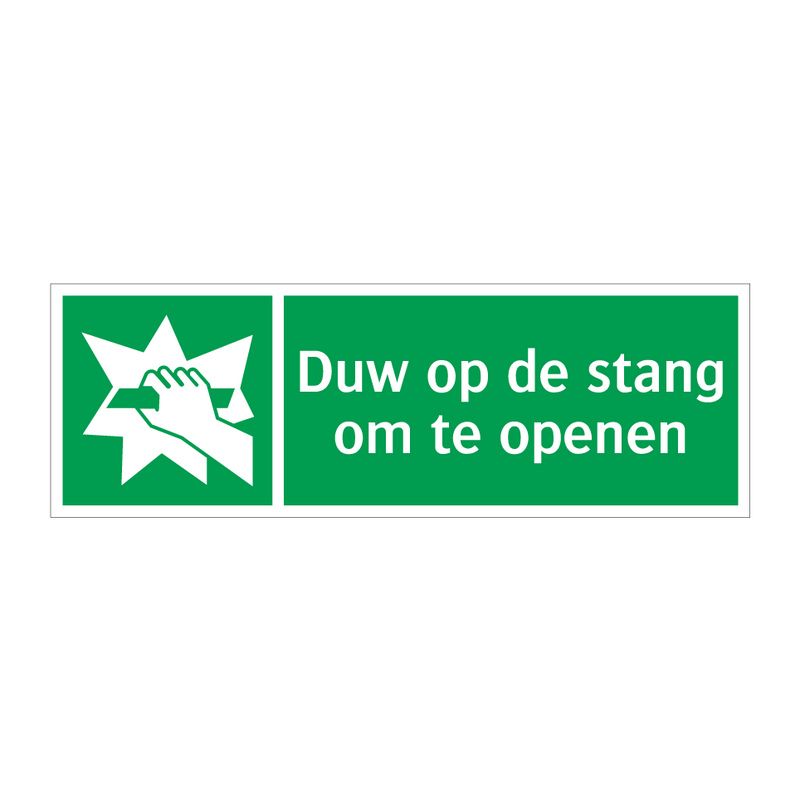 Duw op de stang om te openen