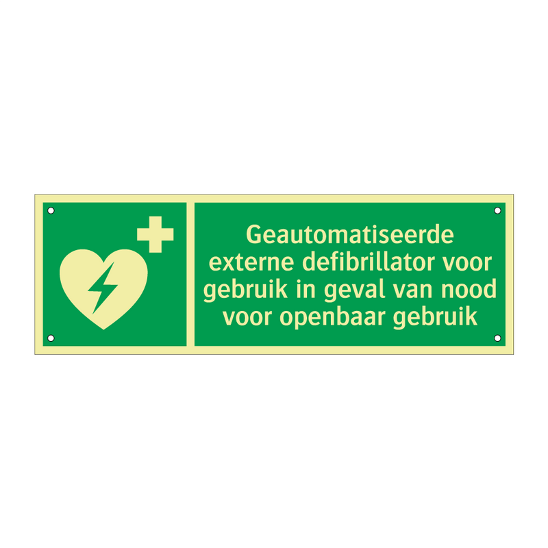 Geautomatiseerde externe defibrillator voor gebruik in geval van nood voor openbaar gebruik