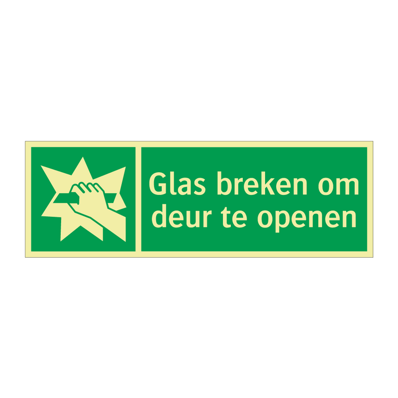 Glas breken om deur te openen