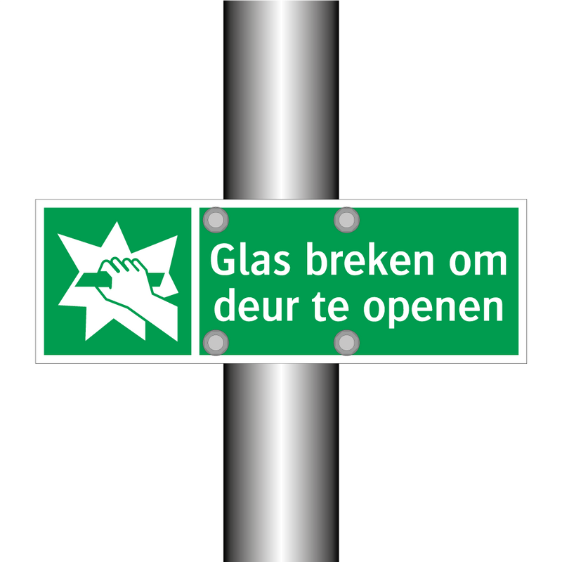 Glas breken om deur te openen