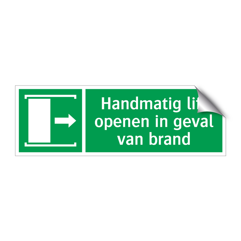 Handmatig lift openen in geval van brand