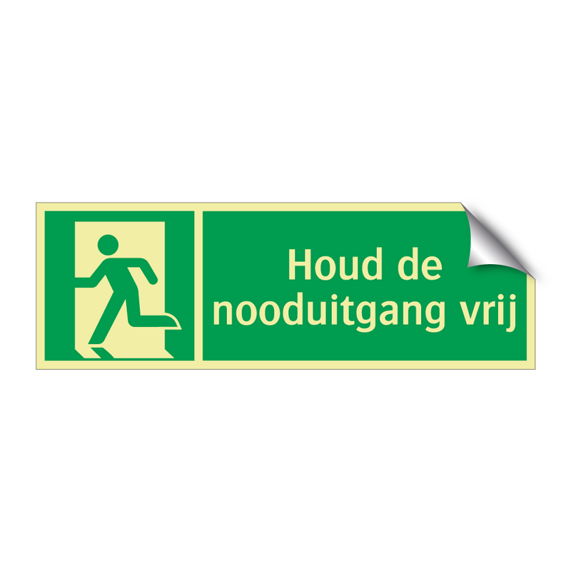 Houd de nooduitgang vrij