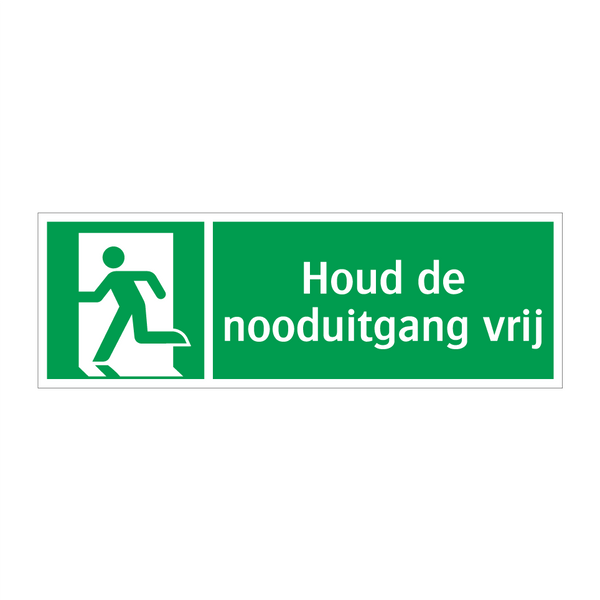 Houd de nooduitgang vrij