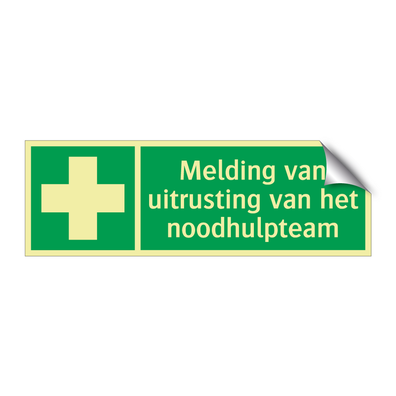 Melding van uitrusting van het noodhulpteam