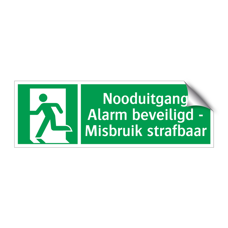 Nooduitgang - Alarm beveiligd - Misbruik strafbaar