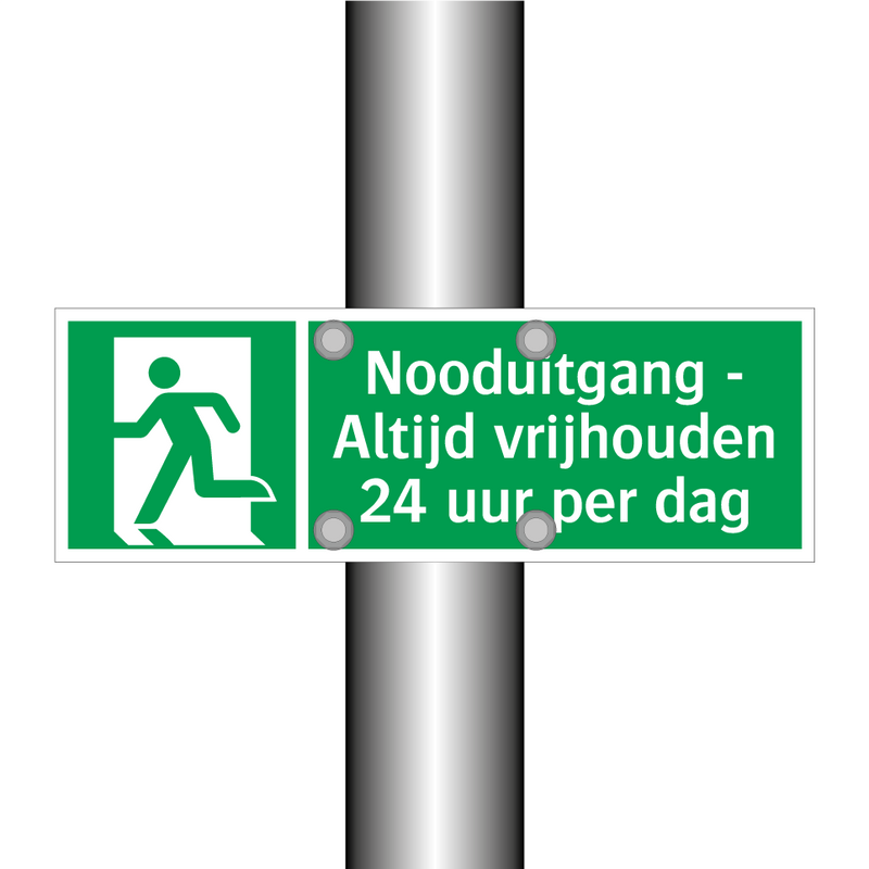 Nooduitgang - Altijd vrijhouden 24 uur per dag