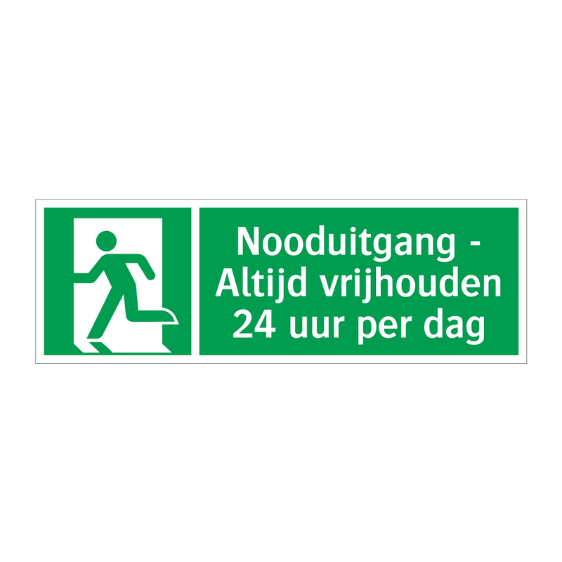 Nooduitgang - Altijd vrijhouden 24 uur per dag