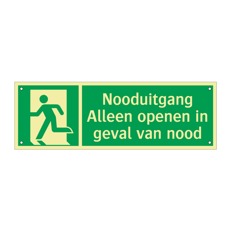 Nooduitgang Alleen openen in geval van nood