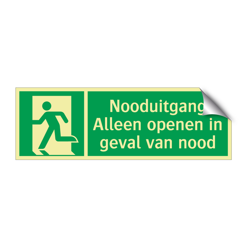 Nooduitgang Alleen openen in geval van nood