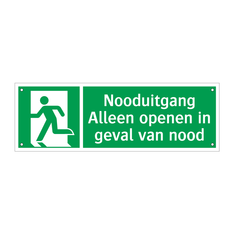 Nooduitgang Alleen openen in geval van nood