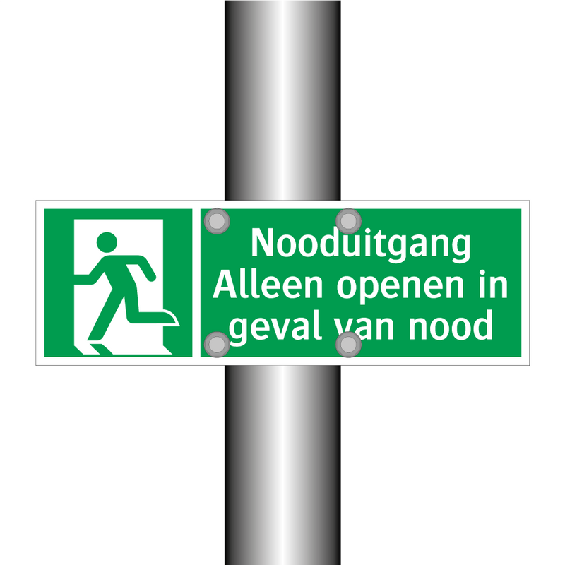 Nooduitgang Alleen openen in geval van nood