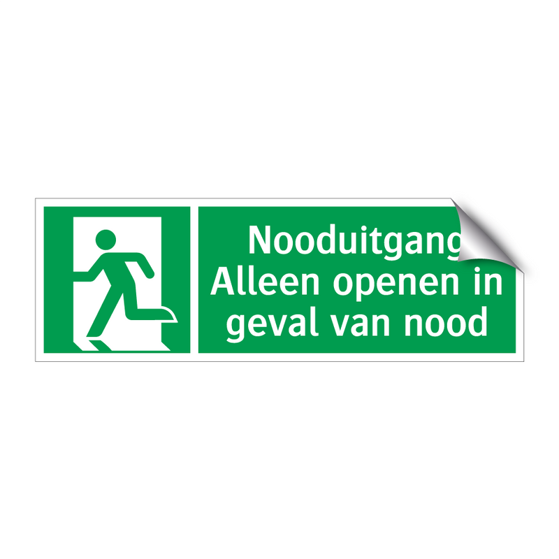 Nooduitgang Alleen openen in geval van nood