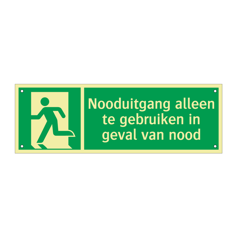 Nooduitgang alleen te gebruiken in geval van nood