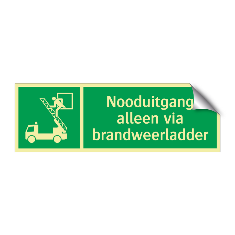 Nooduitgang alleen via brandweerladder