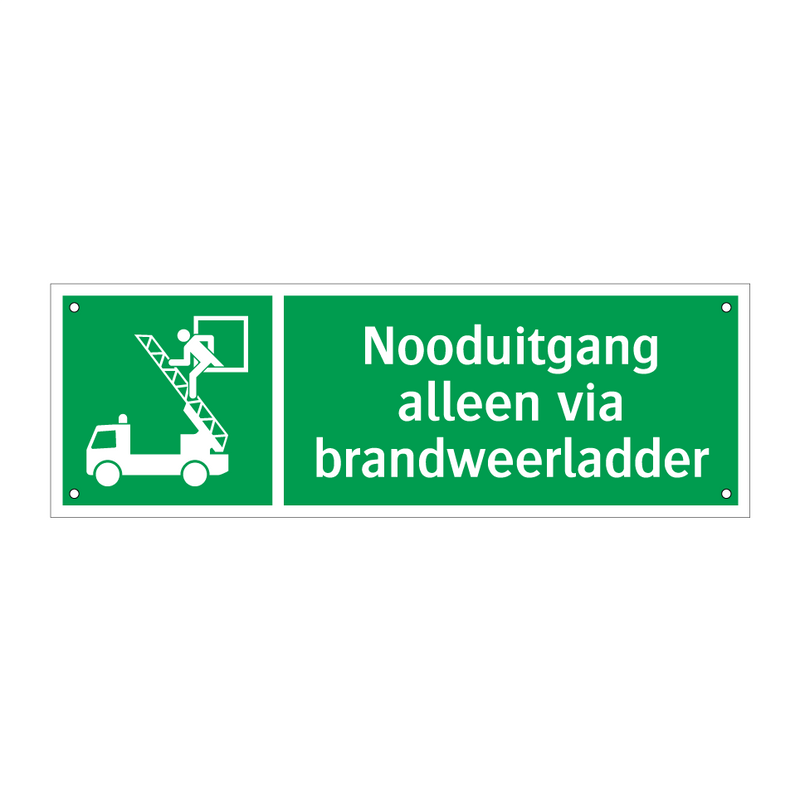 Nooduitgang alleen via brandweerladder