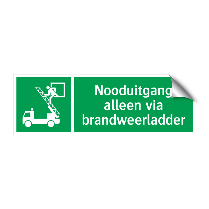 Nooduitgang alleen via brandweerladder