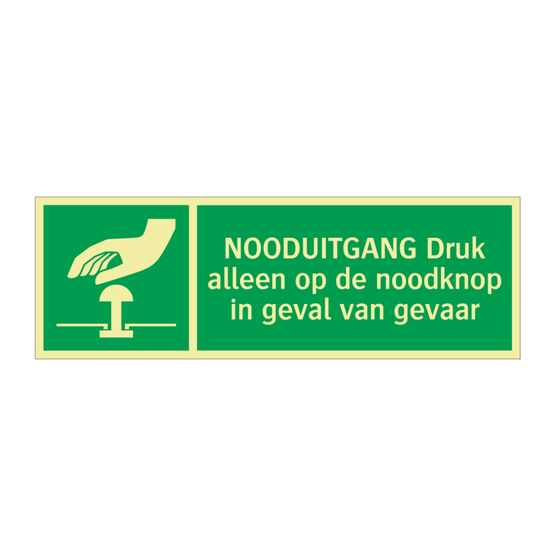 NOODUITGANG Druk alleen op de noodknop in geval van gevaar