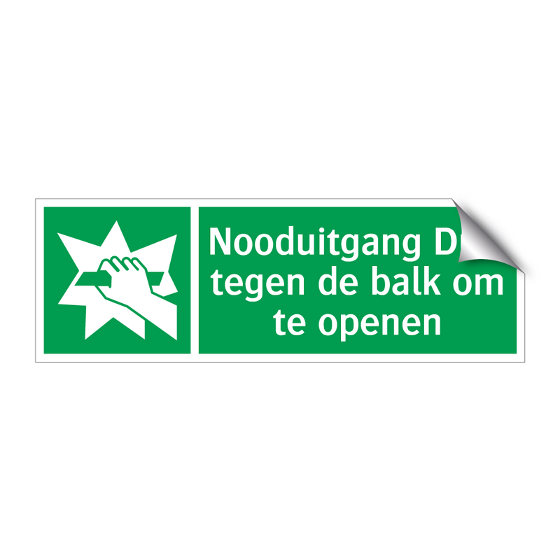 Nooduitgang Duw tegen de balk om te openen