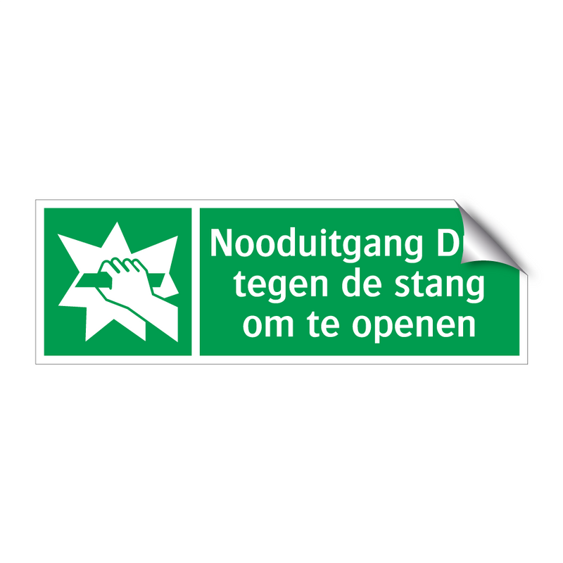 Nooduitgang Duw tegen de stang om te openen