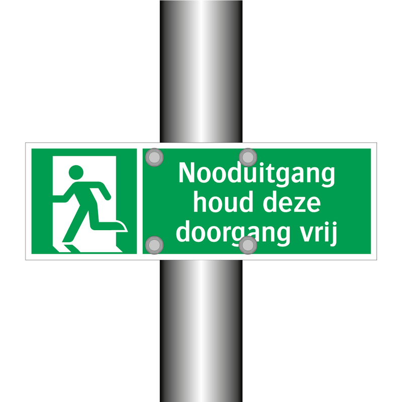 Nooduitgang houd deze doorgang vrij