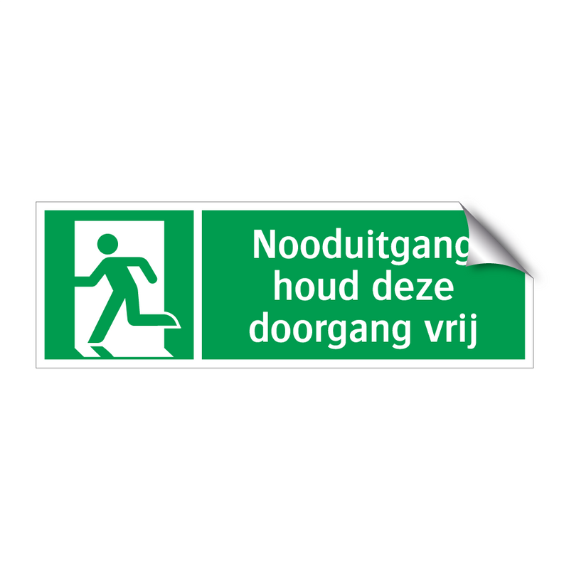 Nooduitgang houd deze doorgang vrij