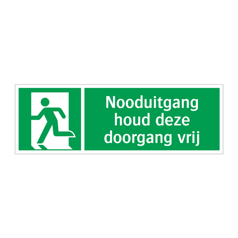 Nooduitgang houd deze doorgang vrij