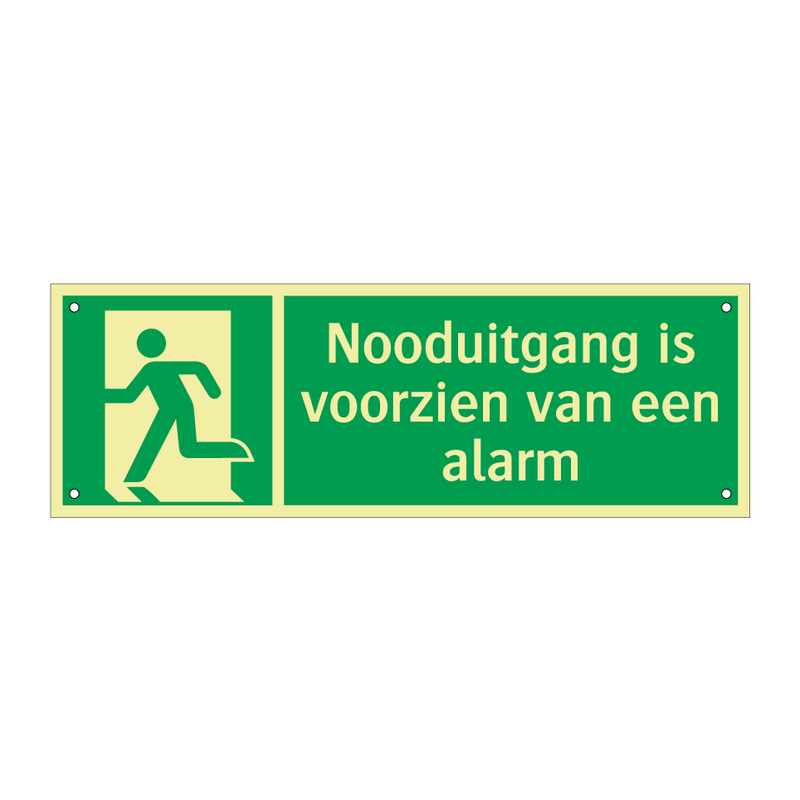 Nooduitgang is voorzien van een alarm